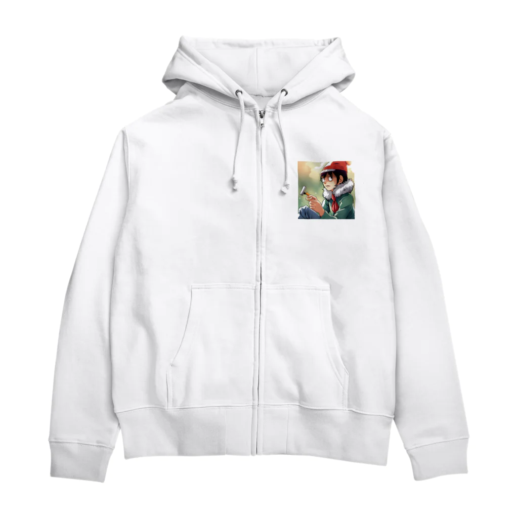 AI美女王国のドット絵のゆうこちゃん Zip Hoodie