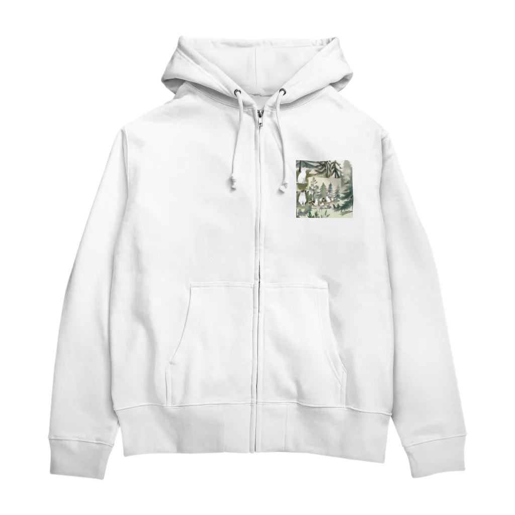 ひとやすみ　らいふの猫おかしい Zip Hoodie