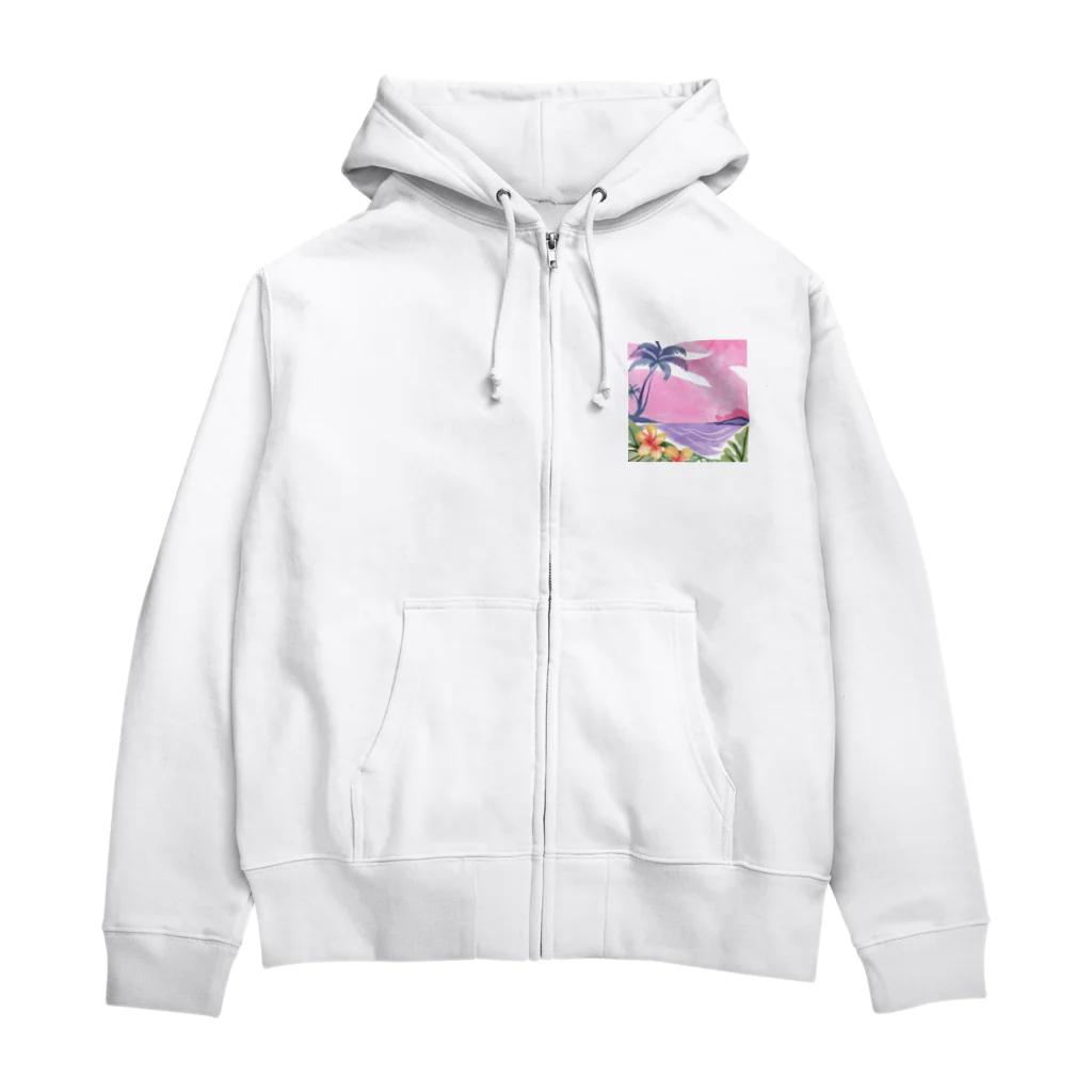 Sweet_moonLaboのHawaii　海とハイビスカス Zip Hoodie