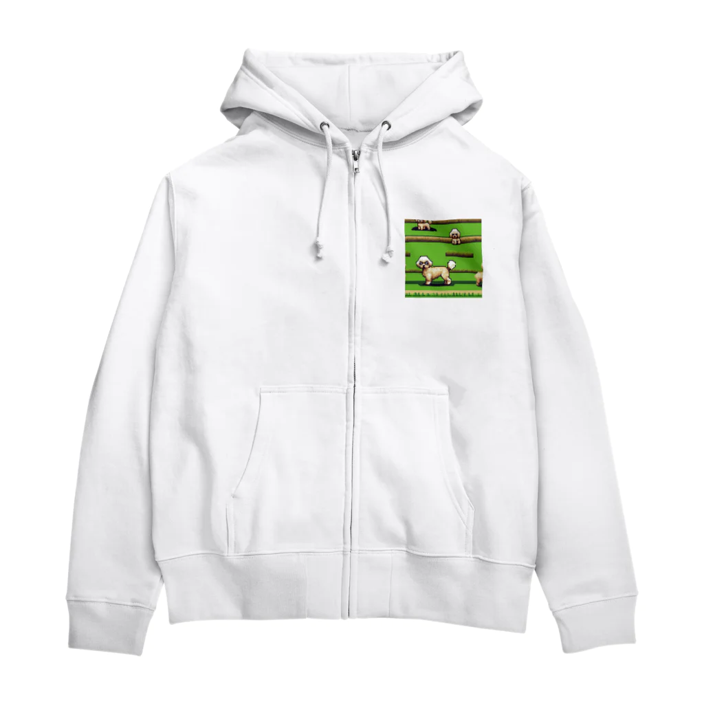 omamesan-1999のドッド絵　トイプードル Zip Hoodie