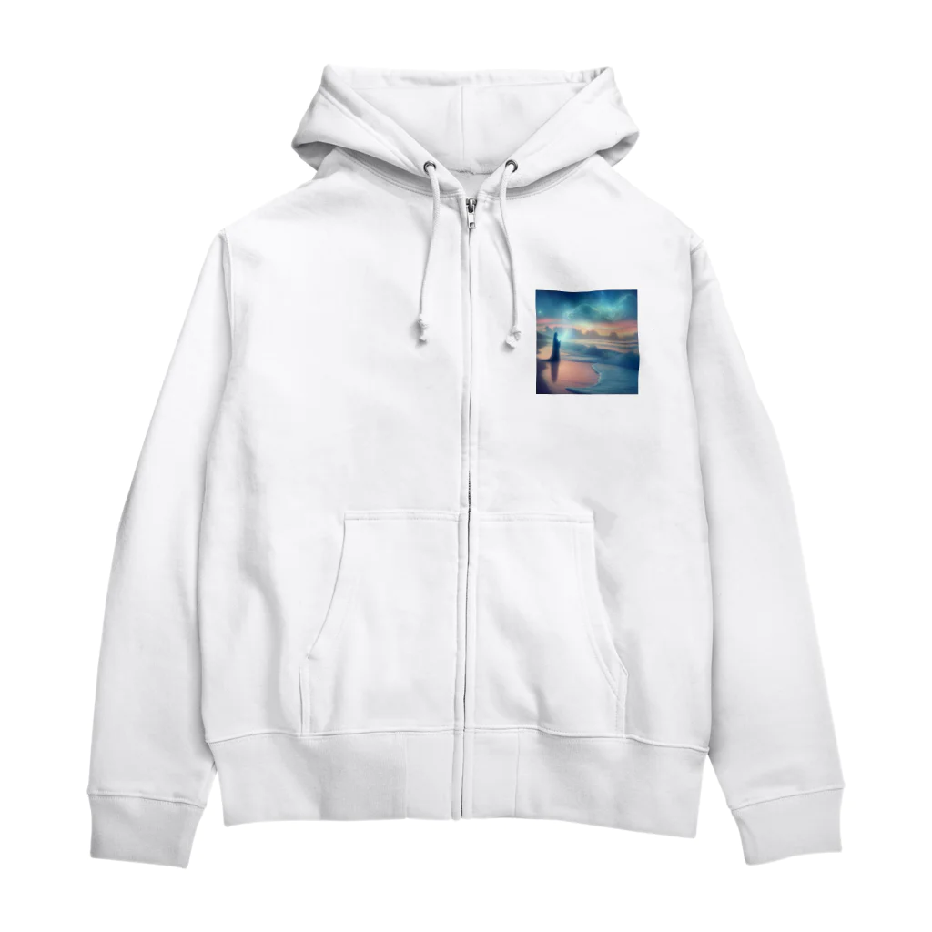 shigetomeのウェーブ・ウィスパー Zip Hoodie