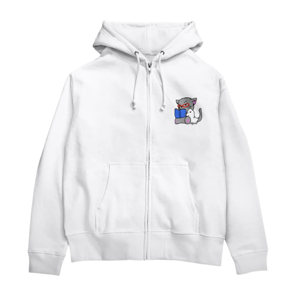 Kujakuの朗読猫 Zip Hoodie