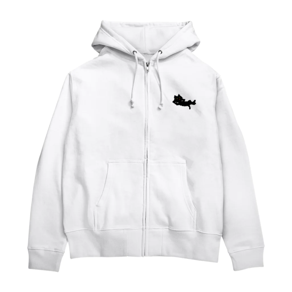 katsuzeのリラックス黒猫ラッキー Zip Hoodie