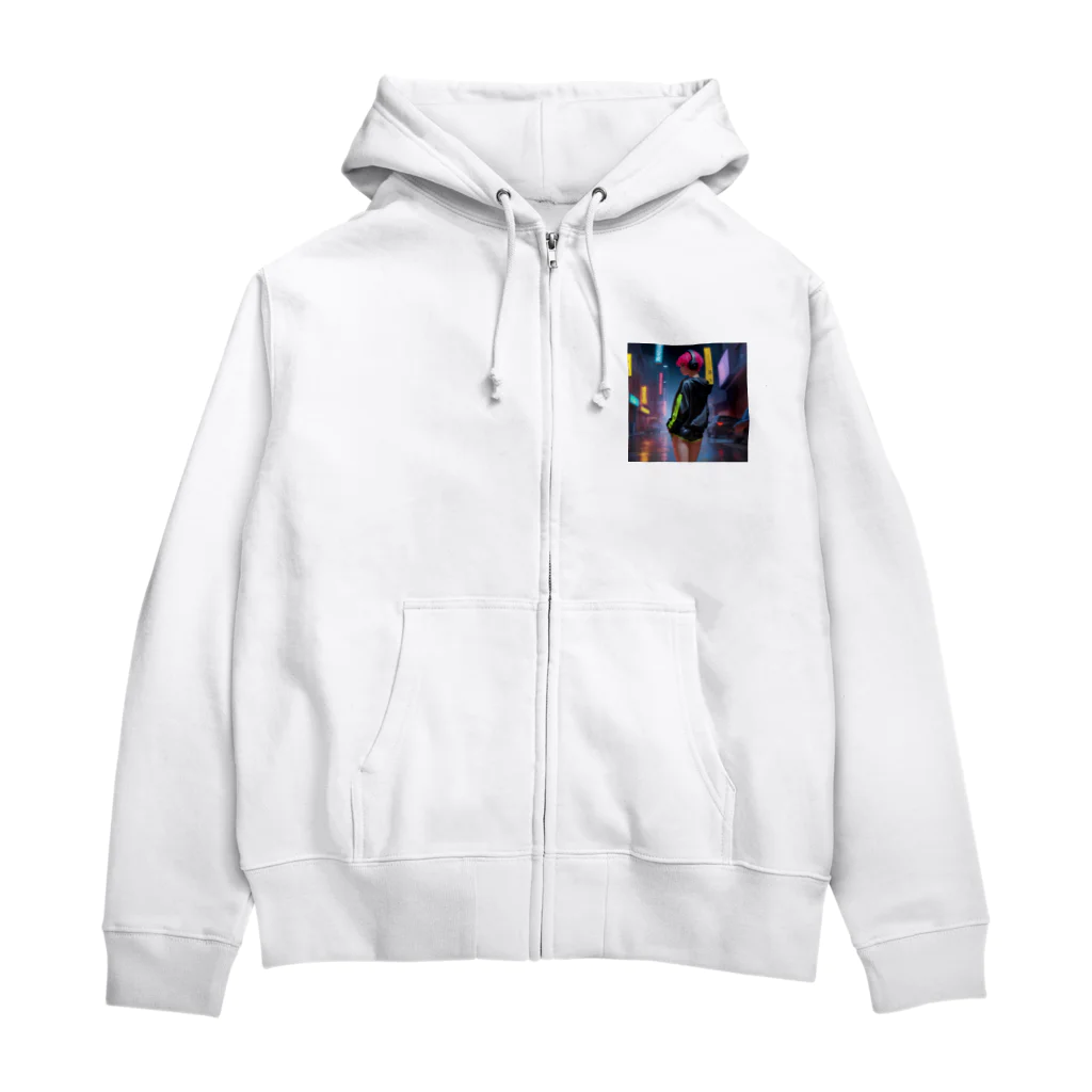 shiba9のCyber Girl Zip Hoodie