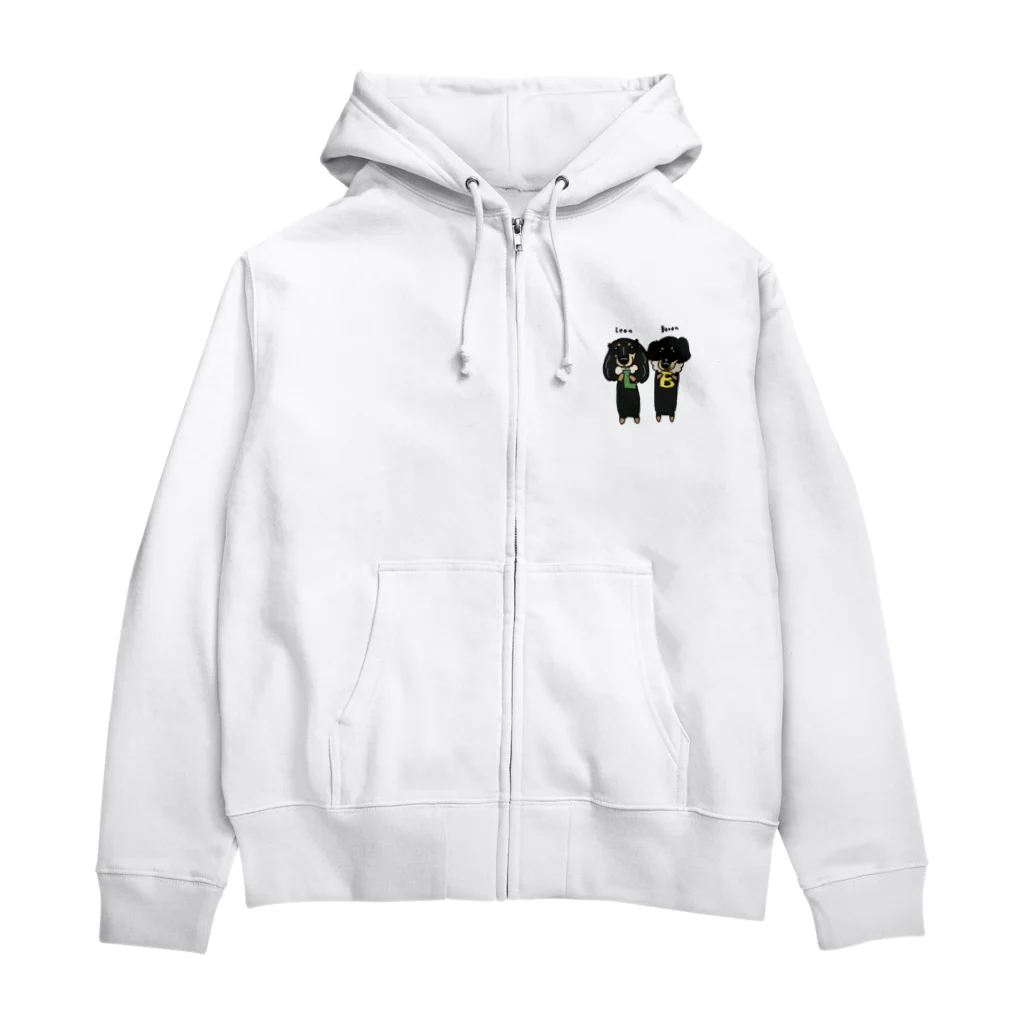 テテオリジナルのゆるキャラシリーズ（レオンくん、バロンくん） Zip Hoodie