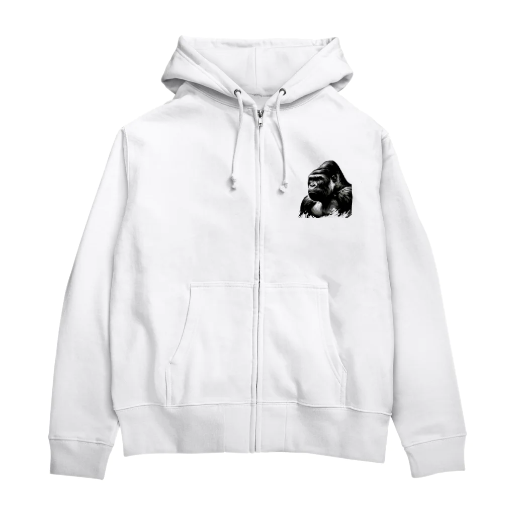 モノガタリ工房のウホ！ゴリくん Zip Hoodie