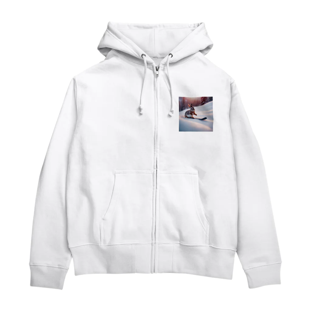 peinto888のスキーうさちゃん Zip Hoodie