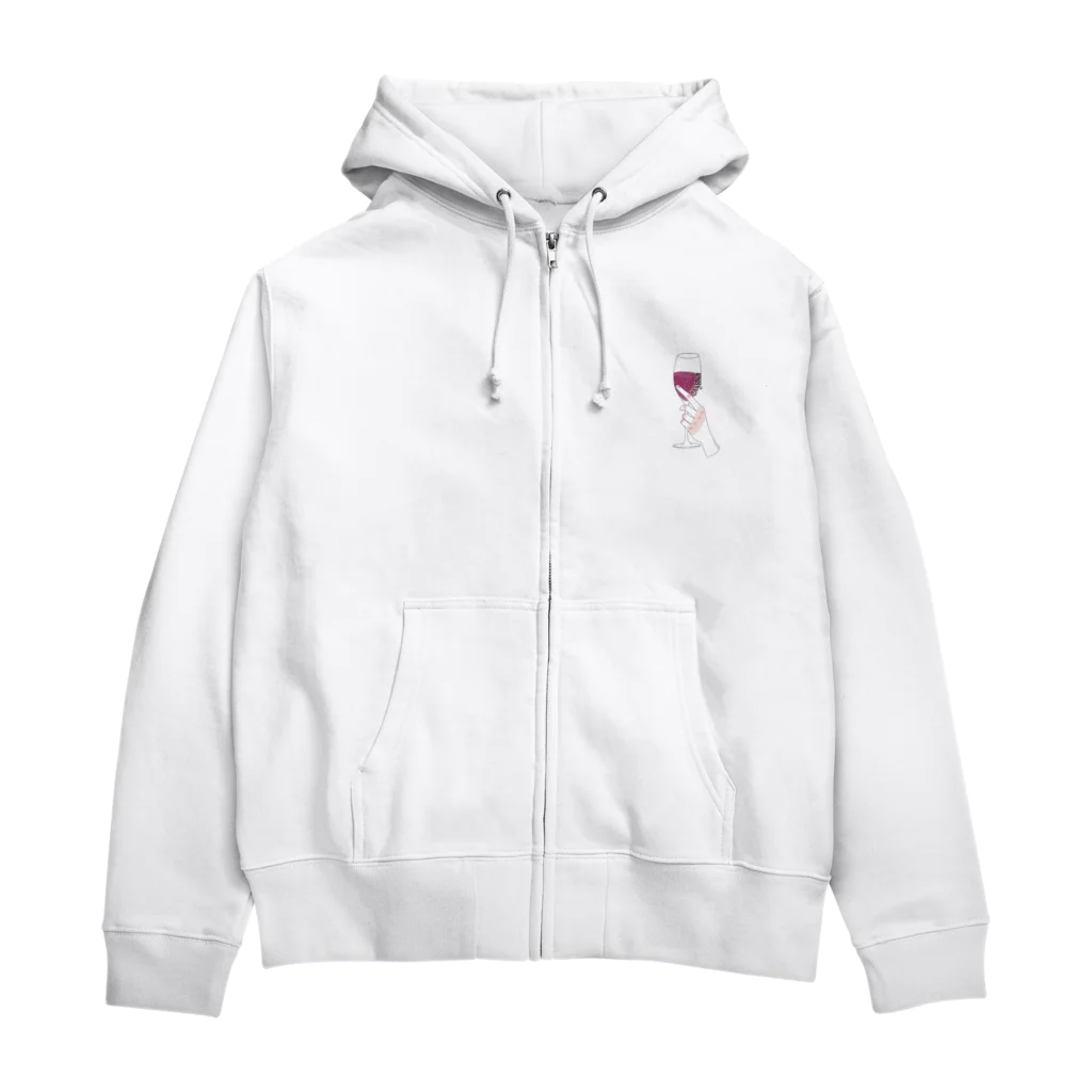 ありのワインを持った量産系 Zip Hoodie