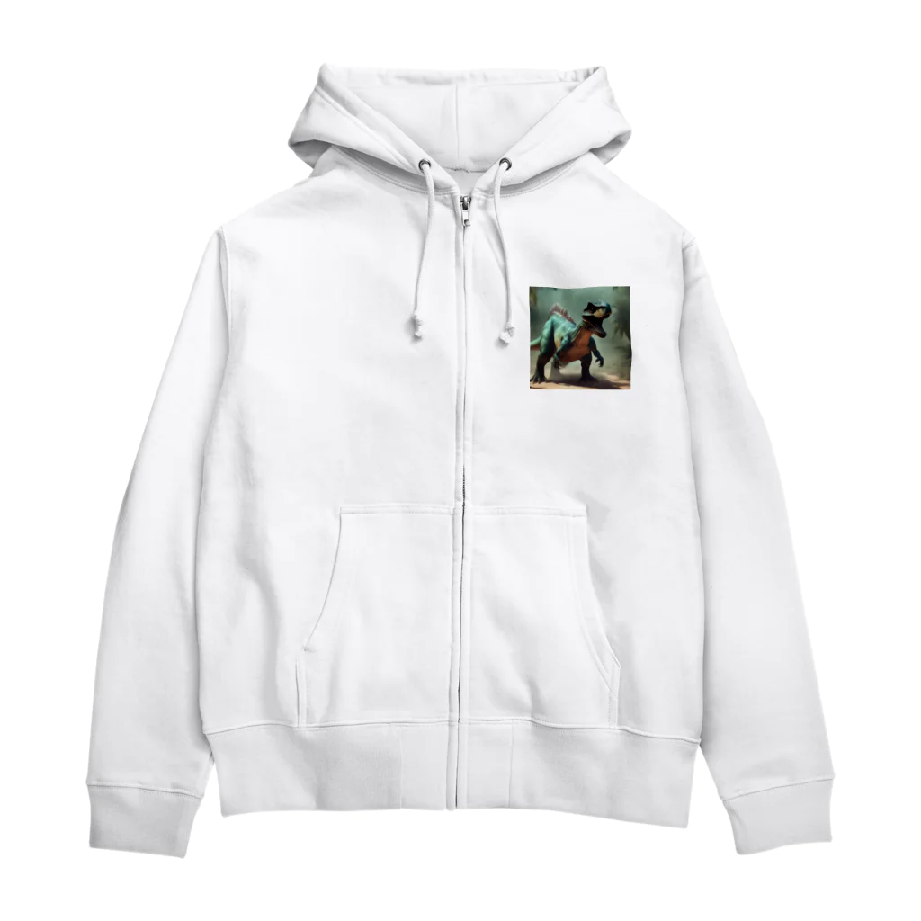 Superherooの発光する鱗を持つ恐竜 Zip Hoodie