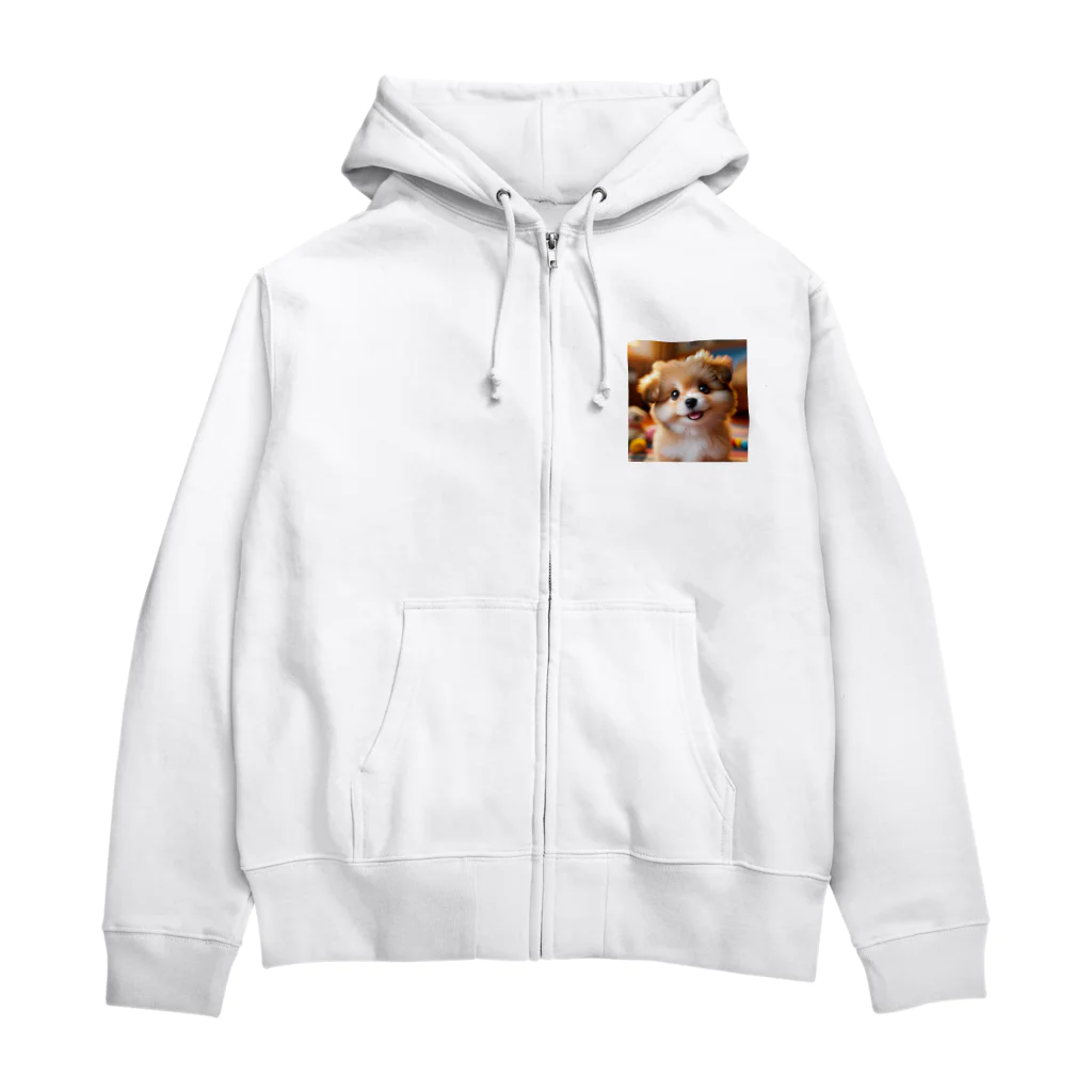 nick613の愛らしい小型犬が微笑みながらカメラに向かっている Zip Hoodie