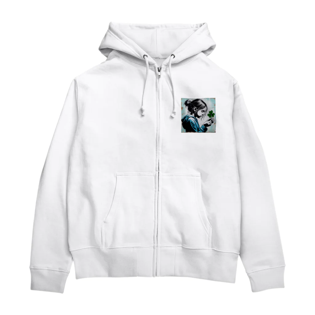 mihhyの三つ葉のクローバーでさえ、祈る少女 Zip Hoodie