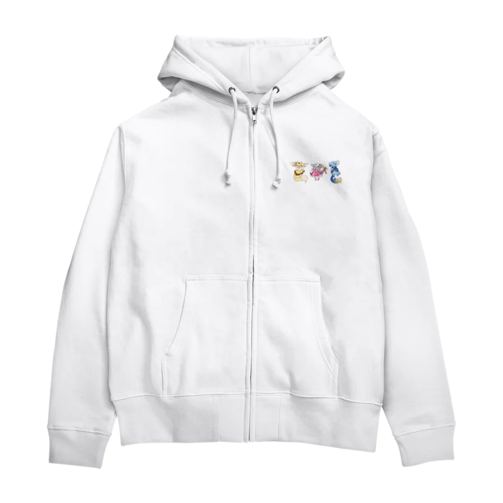 たたたえこ🫠の魔法生物ちゃん３人組 Zip Hoodie