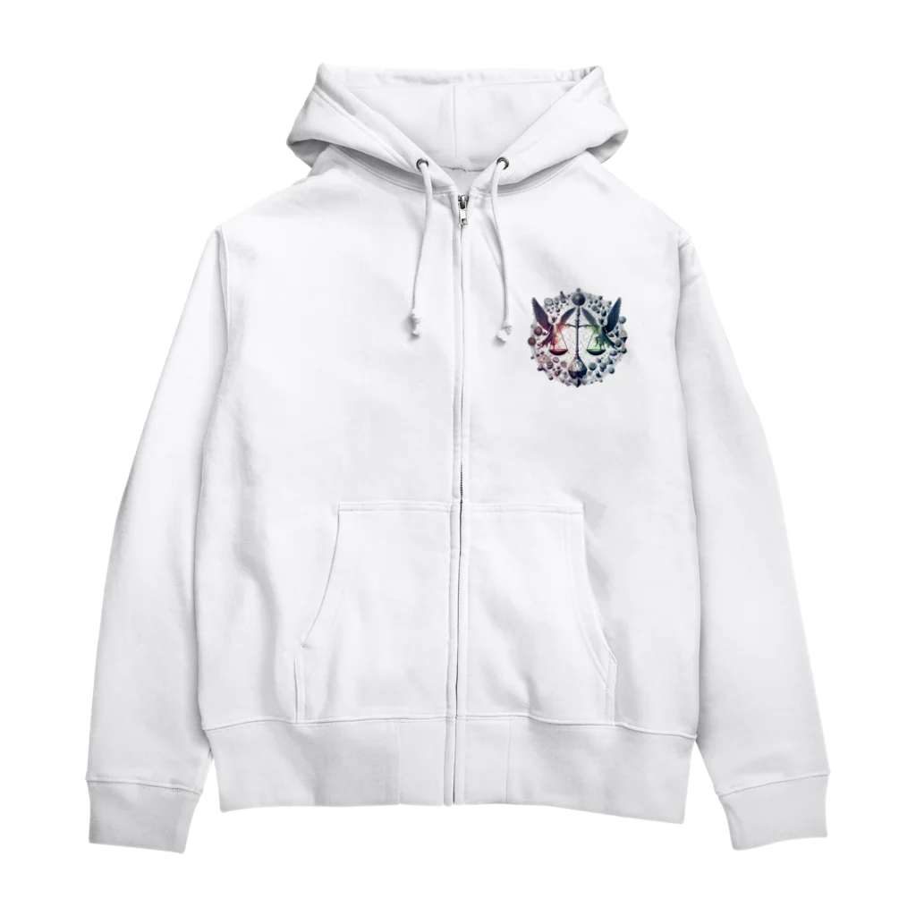 3匹の黒猫 ショップの審判の天秤 Zip Hoodie