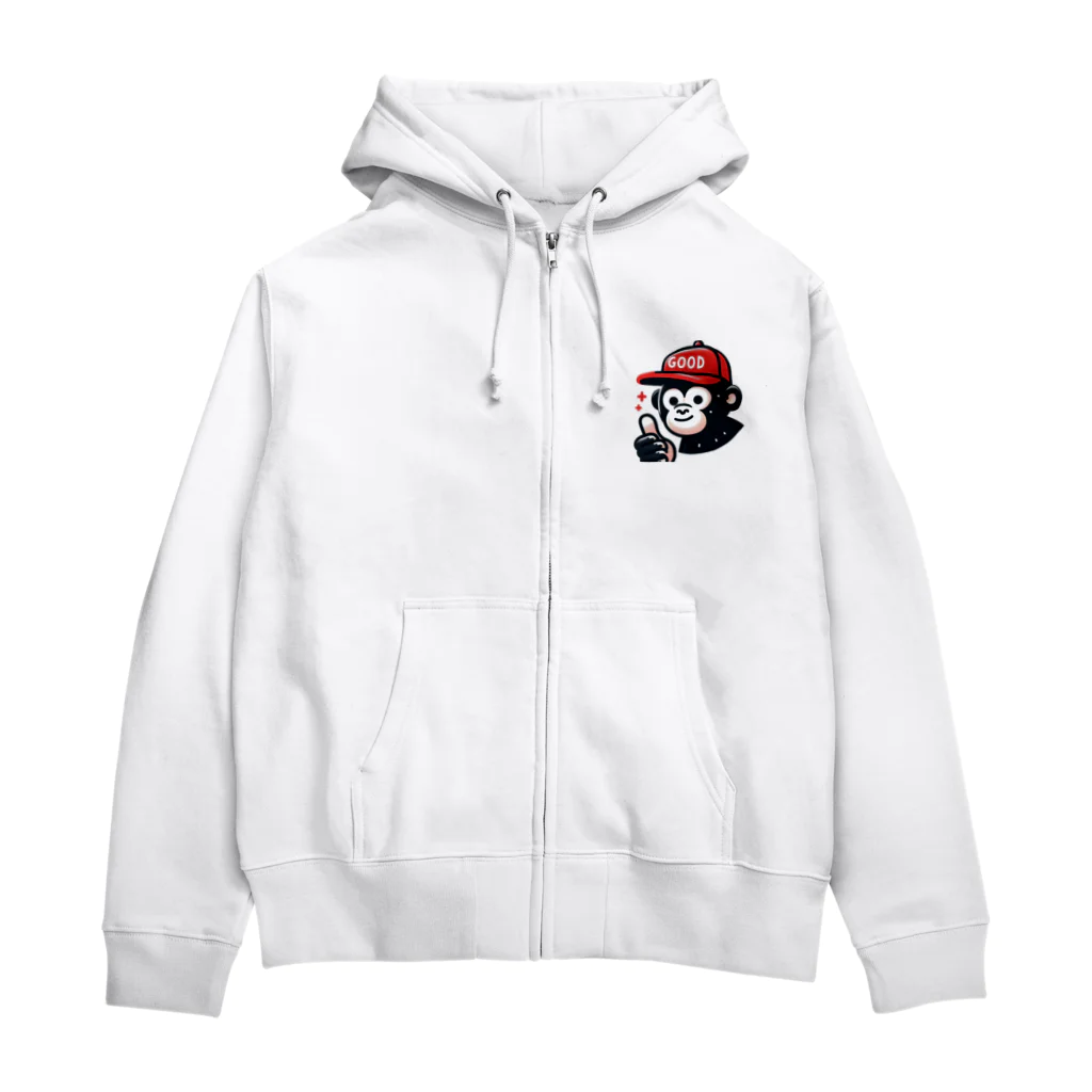 アニマルキャラクターショップのGoodゴリラ Zip Hoodie