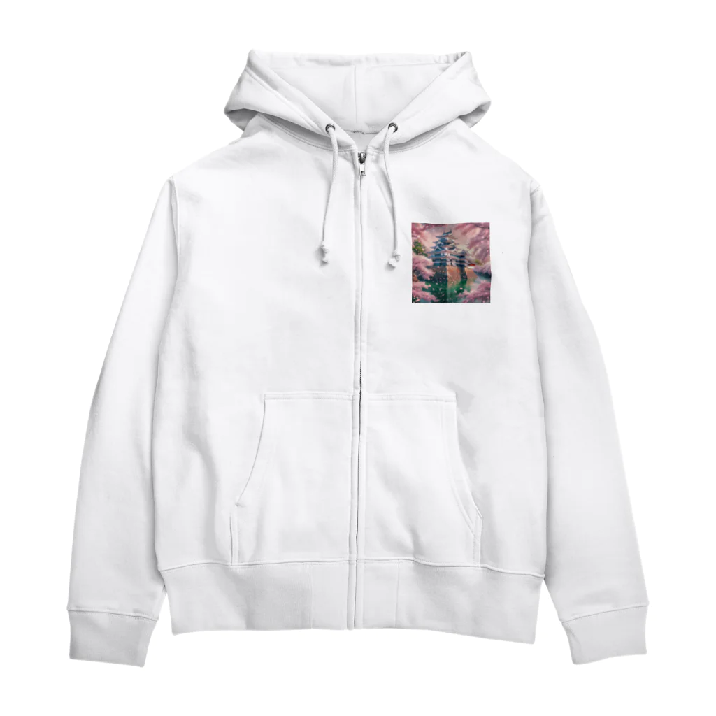 ANTARESの桜にお城 Zip Hoodie