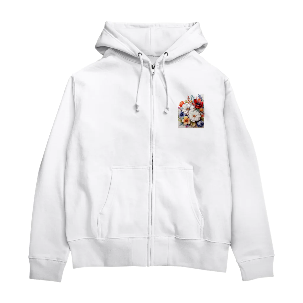 Lemon teaのたくさんの花々を Zip Hoodie