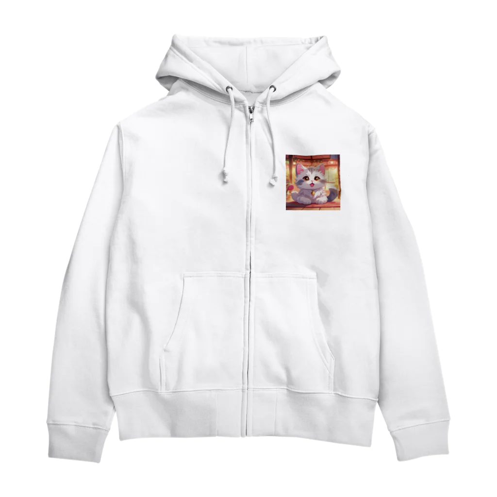 kuromasu_yuzuの夕焼けにゃんにゃん Zip Hoodie