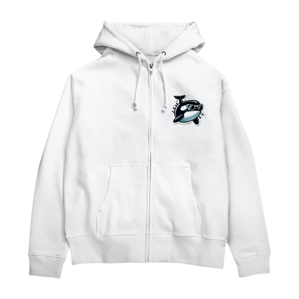 グラサンのシャチxサングラス Zip Hoodie