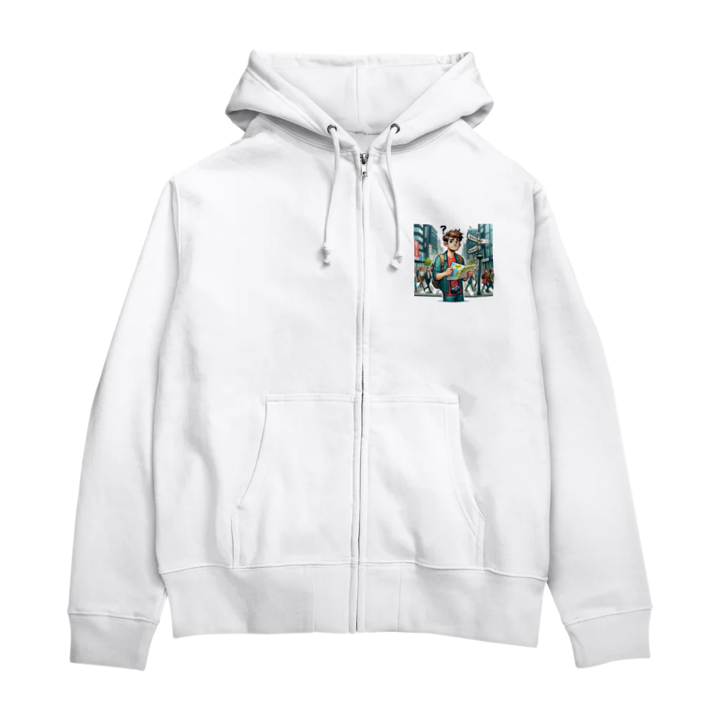 kokinchan36の観光客が行き場所をわからなくなっているアピール Zip Hoodie