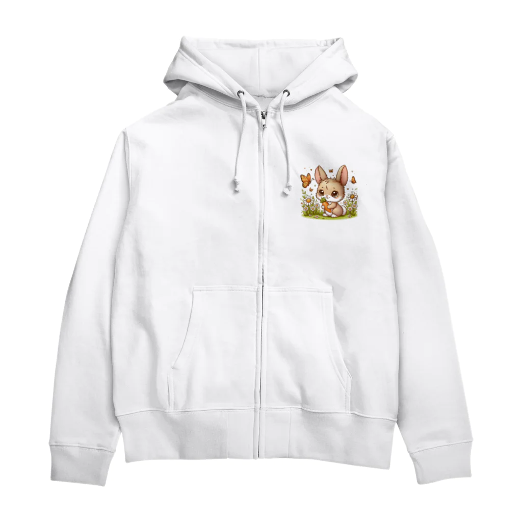 激カワポテぐっずの茶色の乙女ウサちゃん♡ Zip Hoodie