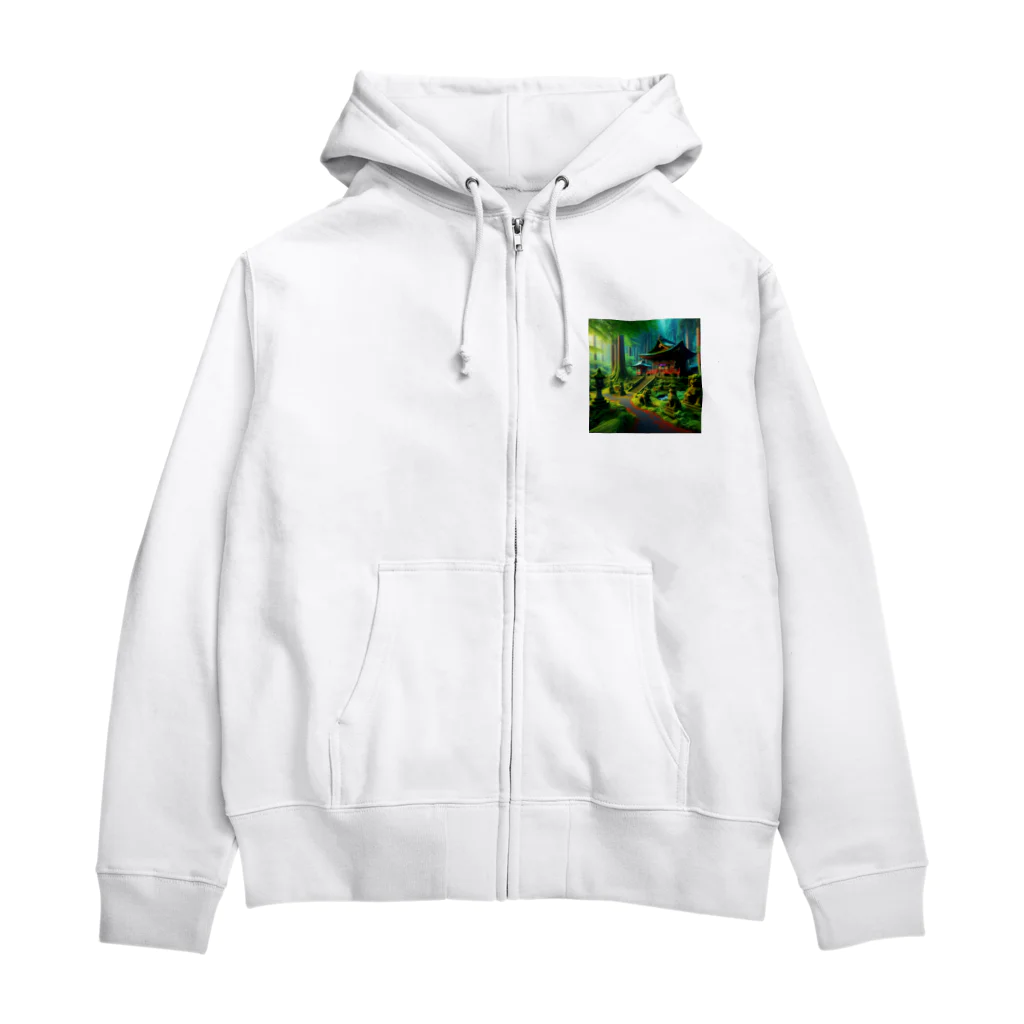 「動物ミリ屋」の新緑の癒し Zip Hoodie