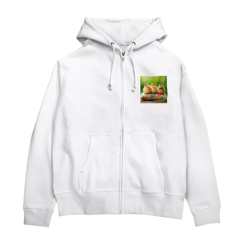 Animal Canvas Collectionのひよこ3兄弟 Zip Hoodie