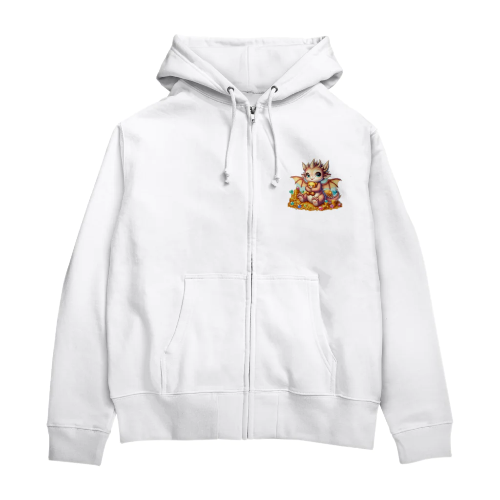 ピクセルパレットの可愛い龍4 Zip Hoodie