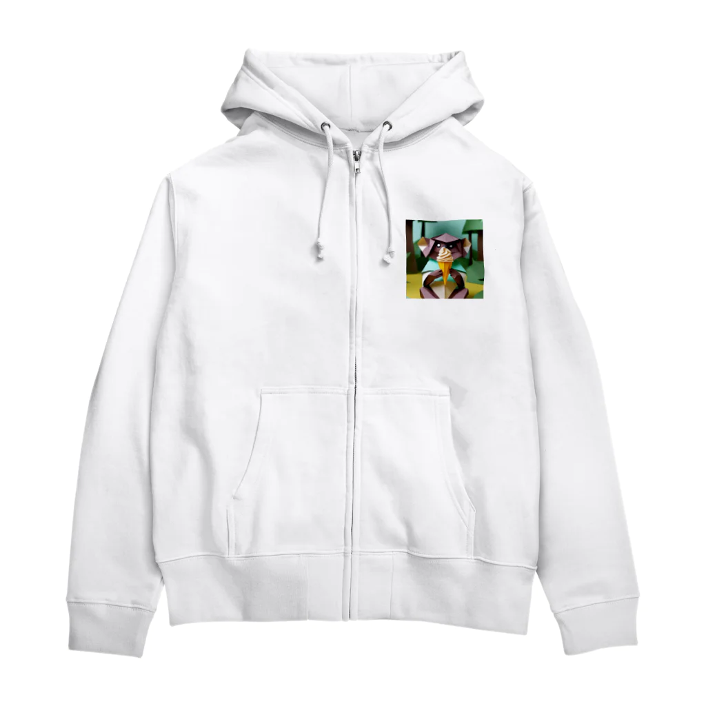 yumiceのice meets オリガミマーモセット Zip Hoodie