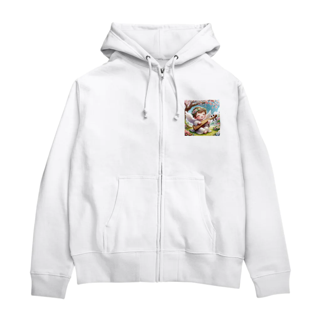 天使の館の琴を奏でる天使 Zip Hoodie