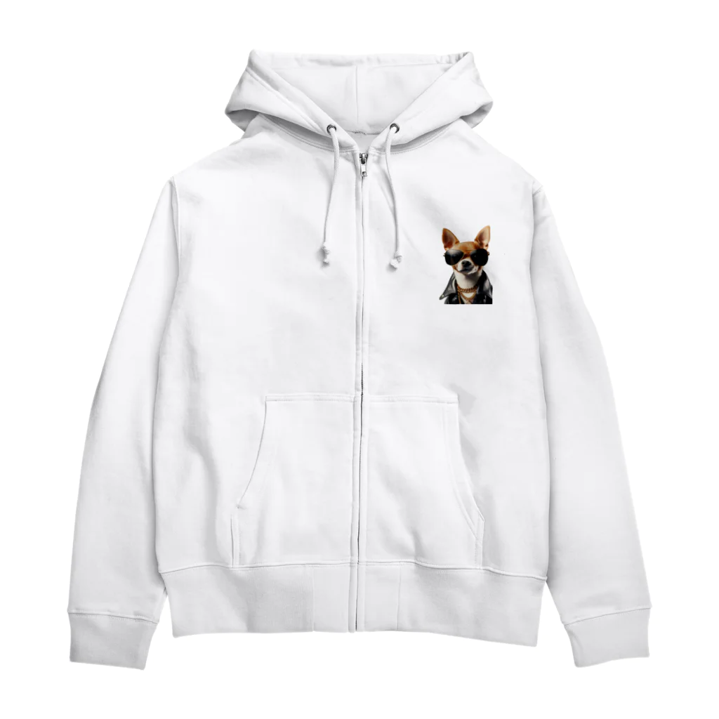 arenahitoのニヒルなチワワ Zip Hoodie