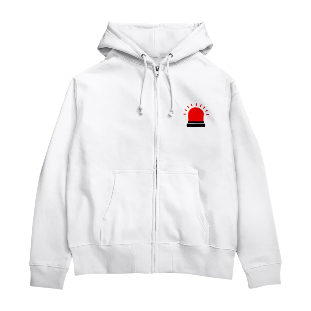 LAKIの赤色灯 Zip Hoodie