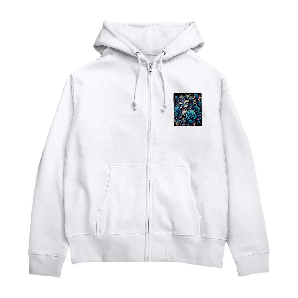 BlueOcean987の獅子舞と青い薔薇 Zip Hoodie