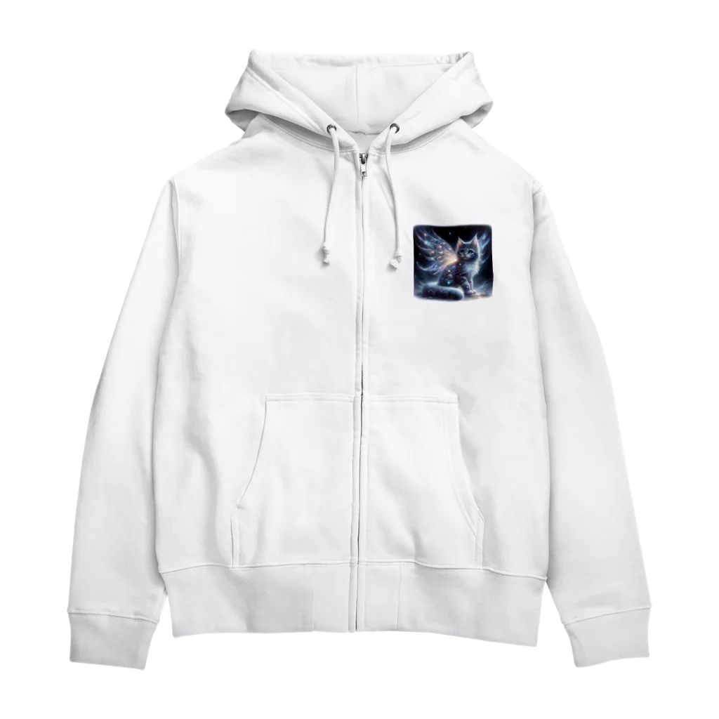 katohkouchiの星空の舞、夜を守る猫 Zip Hoodie