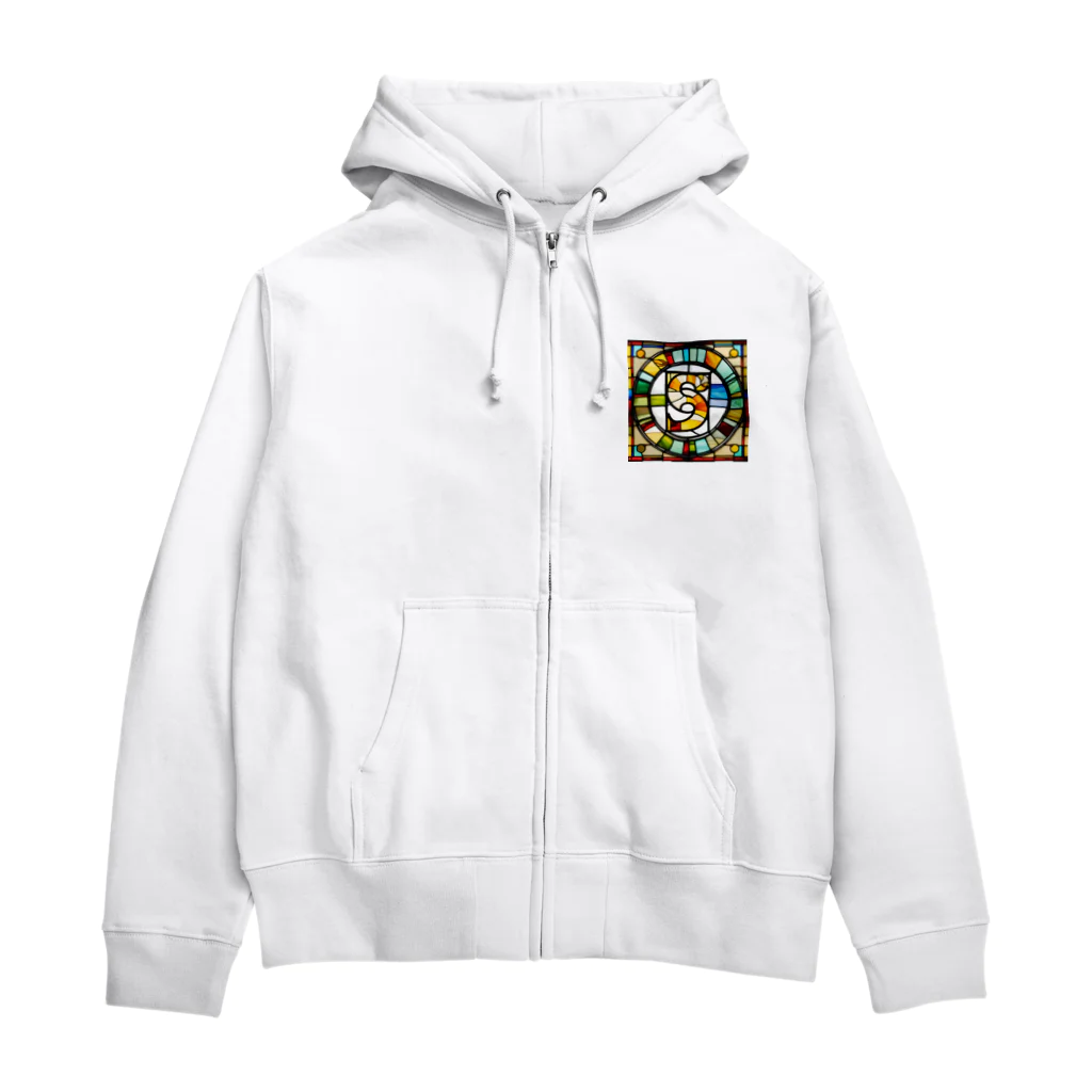 alphabet stained glassのstained glass S Zip Hoodie