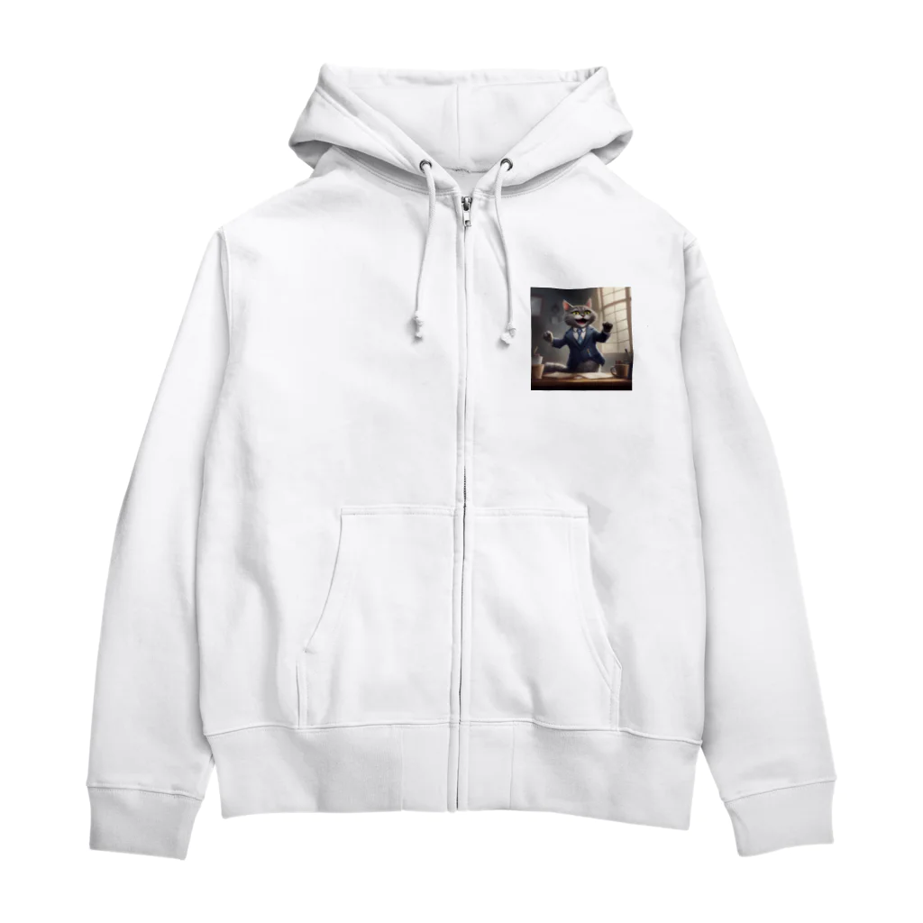 ネコ社長のネコ社長４代目 Zip Hoodie