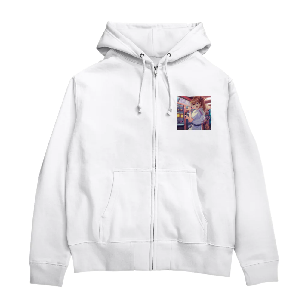 アニメ好きの野生味溢れる店J JK専門店の電気系ポーニーテールJK　 Zip Hoodie