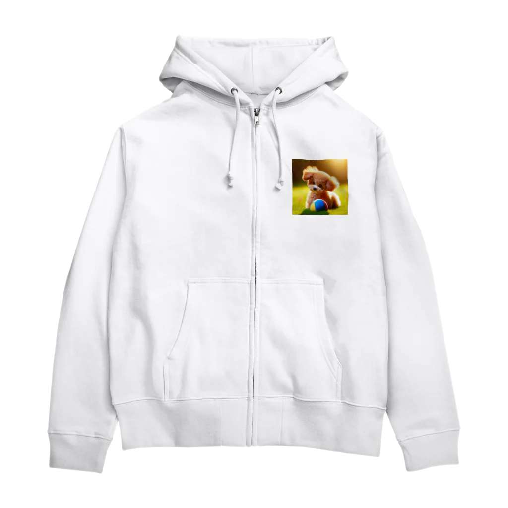 kaakanchan7のトイプードルのさんちゃん遊び疲れた Zip Hoodie