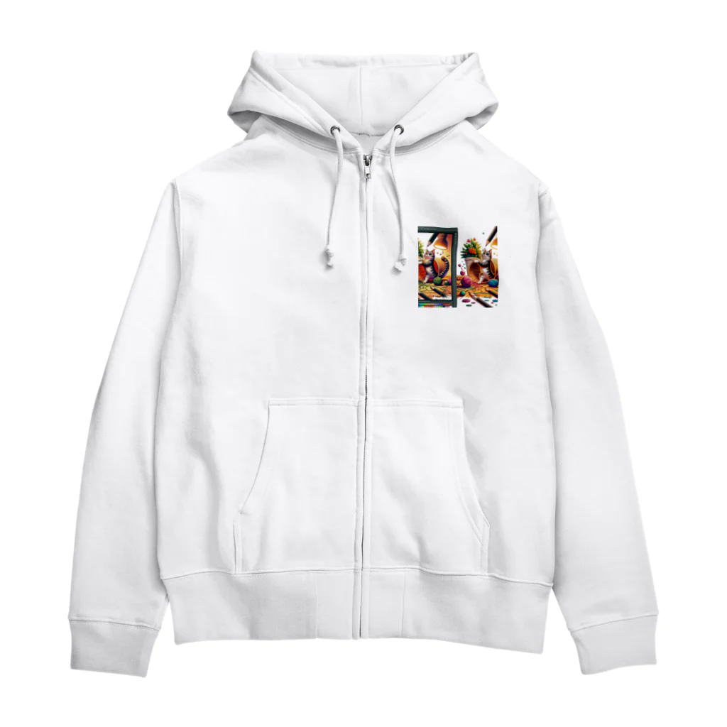 katohkouchiのCreate_an_illustration_of_a_mischievous_cat_gettin_mischievous_cat Zip Hoodie