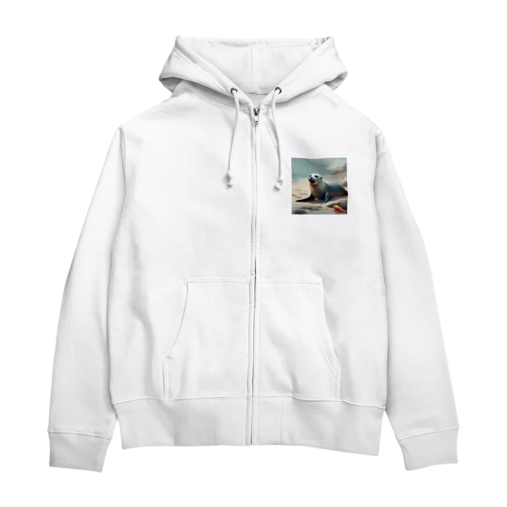 Caneletの食べているあざらし Zip Hoodie