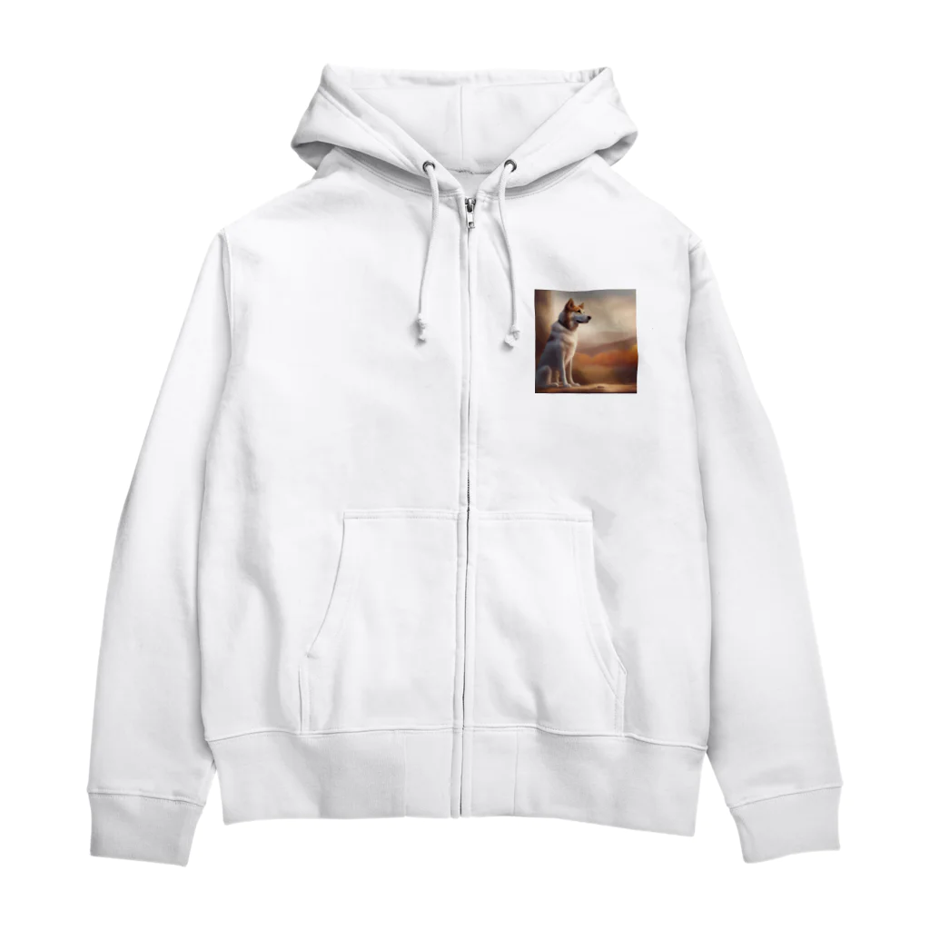 me-tooの遠くを見つめる愛犬 Zip Hoodie