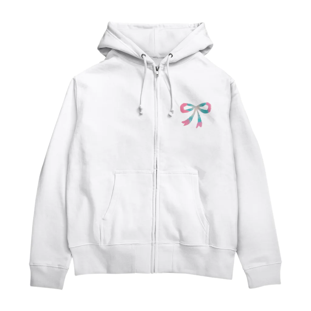 らくがきクレヨンのらくがきリボン Zip Hoodie