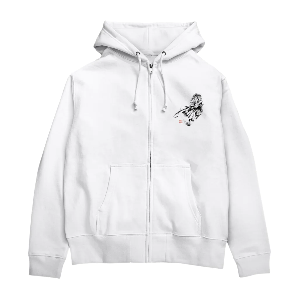 chicodeza by suzuriの墨絵の侍 Zip Hoodie