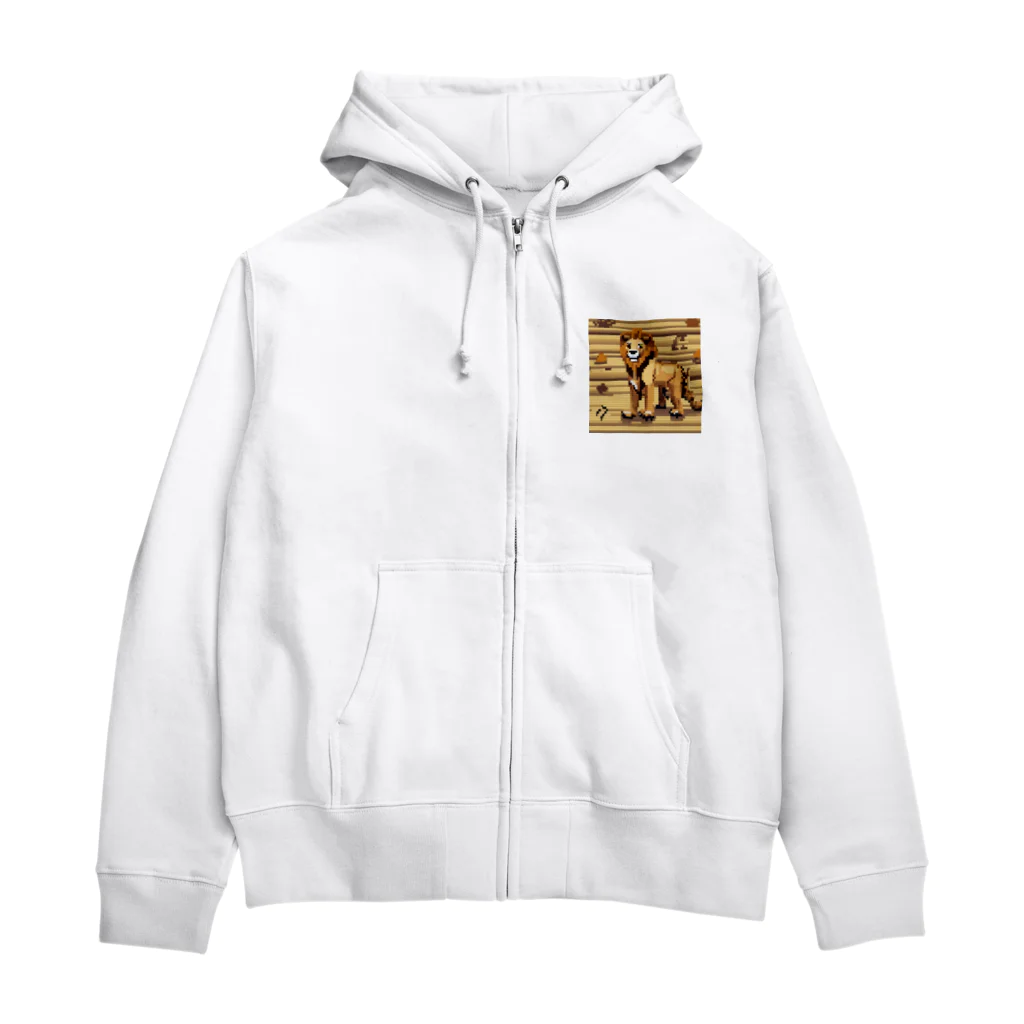 potechi2の走り去るライオンの足跡の部分 Zip Hoodie