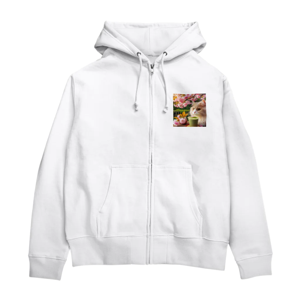 猫と紡ぐ物語の春の訪れを告げる桜満開 Zip Hoodie