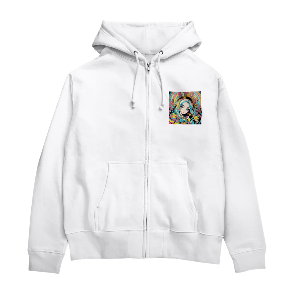 カピパーラ🐻のあなたの幸運を思ってる♪開運ガール04 Zip Hoodie