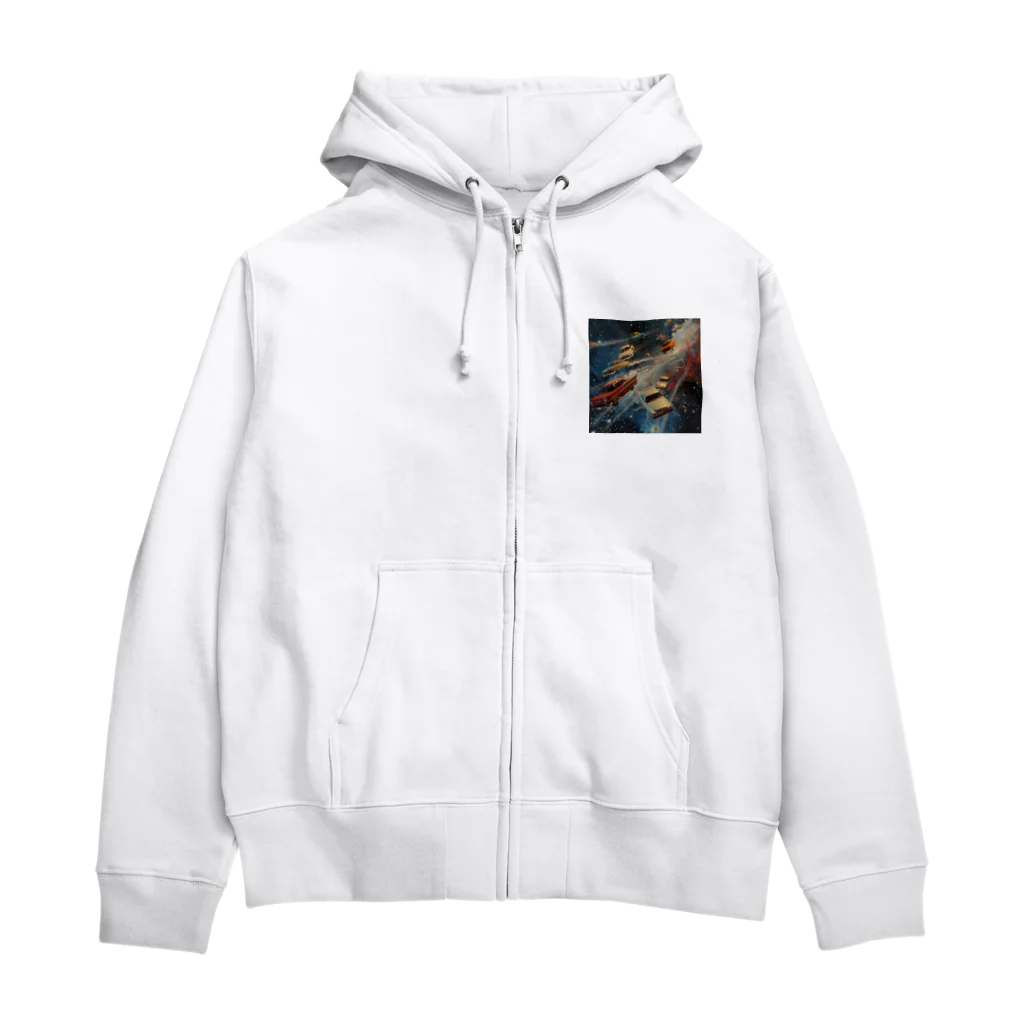 MistyStarkの宇宙を飛び交う車たち Zip Hoodie