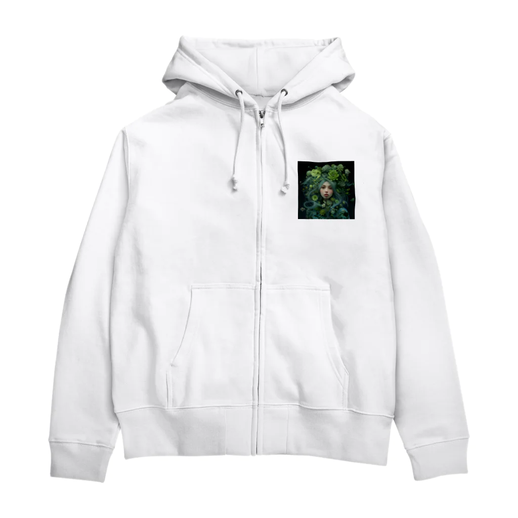 AQUAMETAVERSEのグリーン好きの女性　なでしこ1478 Zip Hoodie