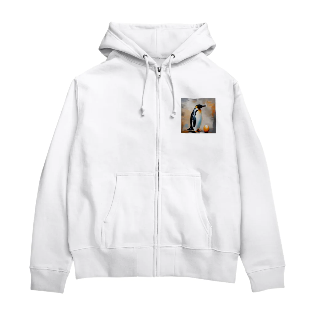 akipen76の卵を温かく見守っているペンギン Zip Hoodie