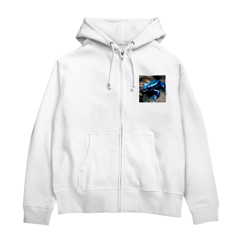 kerokeroboyのブルーアーマーガエルくん Zip Hoodie