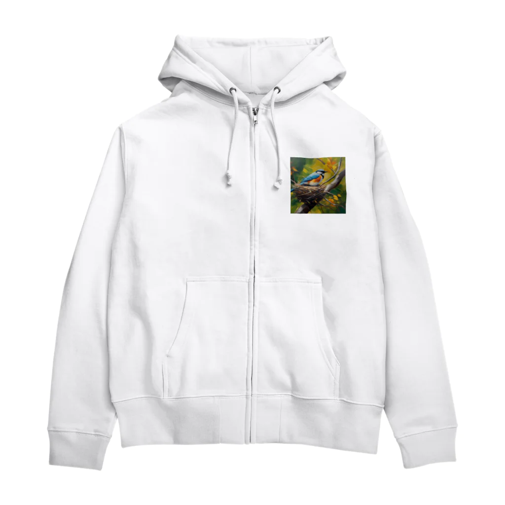 sora377の営巣している鳥 Zip Hoodie